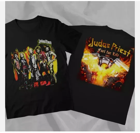 Discover Judas Priest 1986 Tour Fuel For Life Double Sided T-Shirt