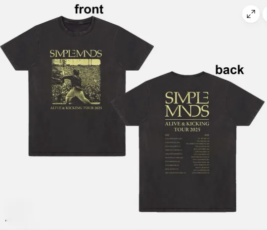 Discover NEW!!! Simple Minds Alive & Kicking 2025 Tour Date T-Shirt