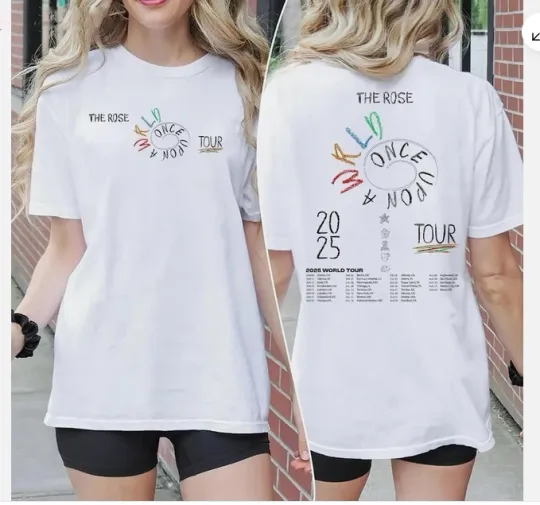 Discover The Rose Once Upon AWRLD Tour Shirt, The Rose 2025 World Tour T-Shirt