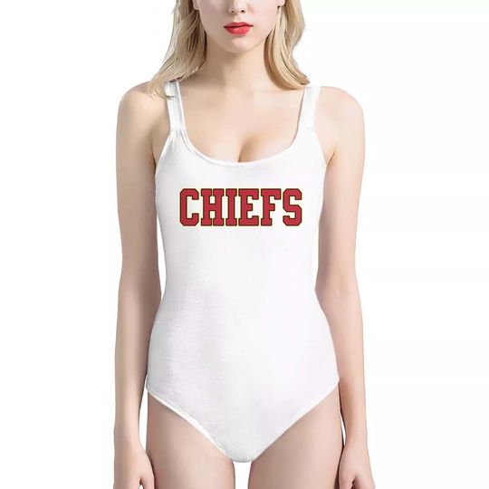 Chiefs Football Womens Swimsuit, Game Day Bathing Suit, Sports Team Fan Outfit