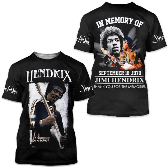 New Jimi Hendrix 3D T-shirt S-5XL men Size S-5XL