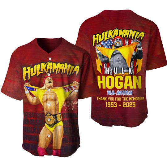 New New New!!! Hulk Hogan Baseball Jersey, Hulk Hogan Memory, Gift for Fan