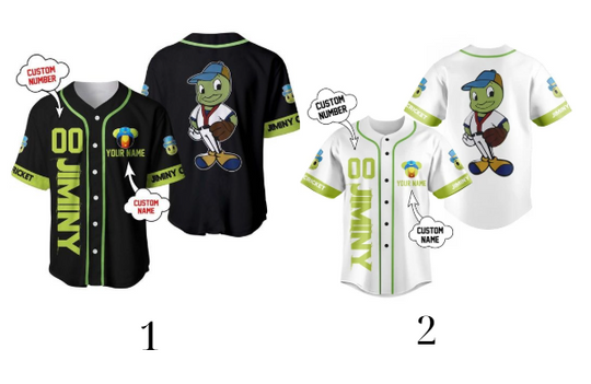 Jiminy Cricket Baseball Jersey Men's and Women's Casual Sports Shirts