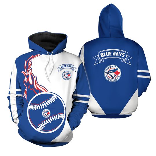Torontos Team Blue Jayss  Hoodie, Baseball 3D Hoodie For Men and Women