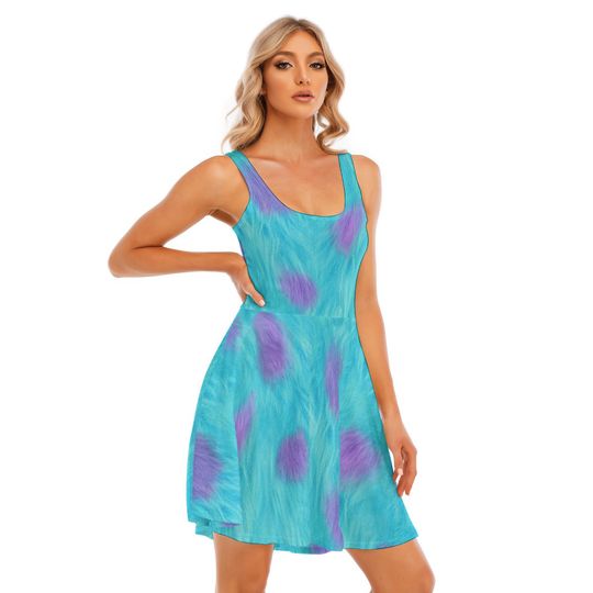 Womens Disney Dress Sully Monsters inc. Costume Running Dress Cosplay