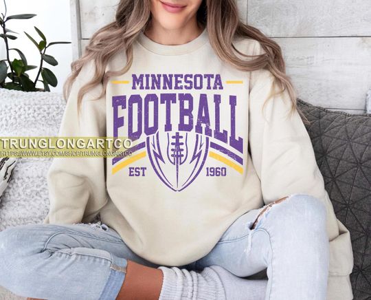 Discover Vintage Minnesota Football Sweatshirt, Game day Football, American Football Sweatshirt