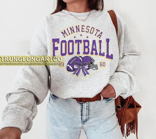 Discover Vintage Minnesota Football Sweatshirt, Game day Football, American Football Sweatshirt
