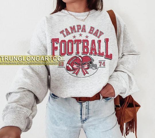 Discover Vintage Tampa Bay Football Sweatshirt, Game day Football, American Football Sweatshirt