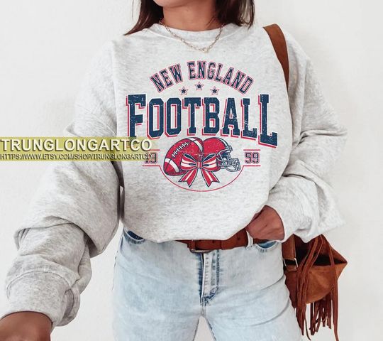 Discover Vintage New England Football Sweatshirt, Game day Football, American Football Sweatshirt
