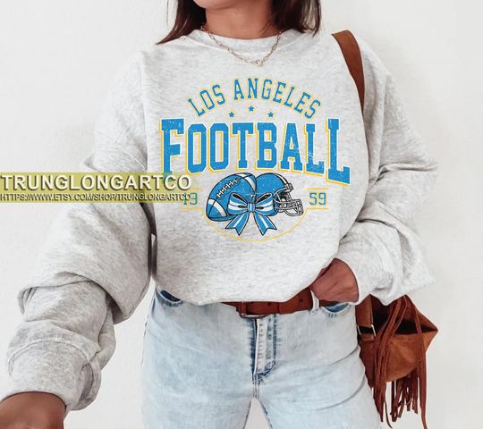 Discover Vintage Los Angeles Football Sweatshirt, Game day Football, American Football Sweatshirt