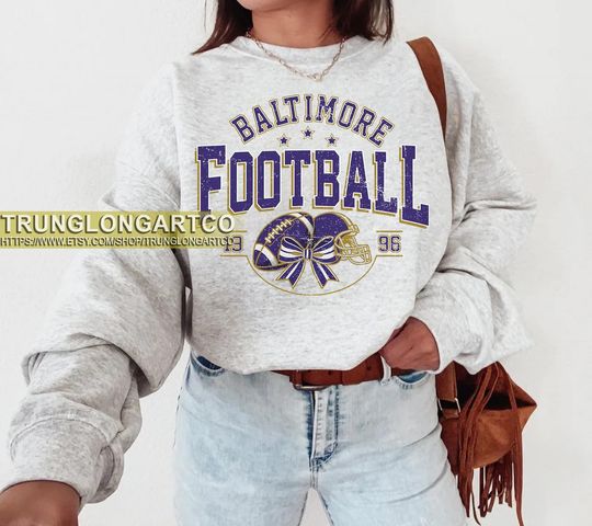 Discover VintageBaltimore Football Sweatshirt, Game day Football, American Football Sweatshirt