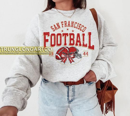 Discover Vintage San Francisco Football Sweatshirt, Game day Football, American Football Sweatshirt