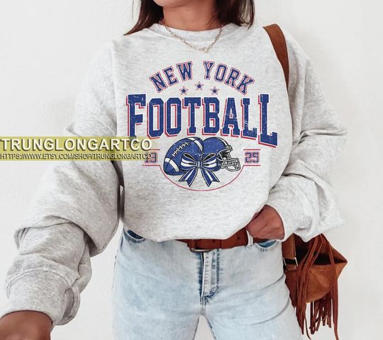 Discover Vintage New York Football Sweatshirt, Game day Football, American Football Sweatshirt