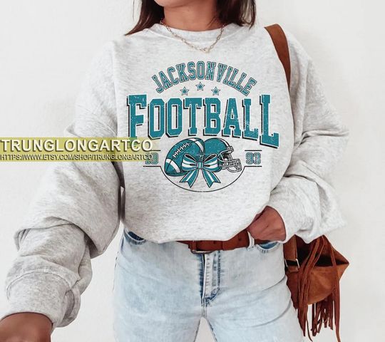 Discover Vintage Jacksonville Football Sweatshirt, Game day Football, American Football Sweatshirt