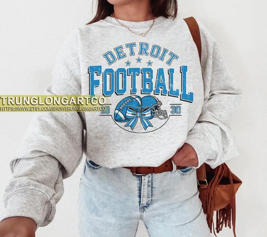 Vintage Detroit Football Sweatshirt, Game day Football, American Football Sweatshirt