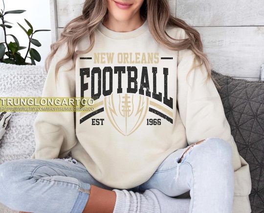Vintage New Orleans Football Sweatshirt, Game day Football, American Football Sweatshirt