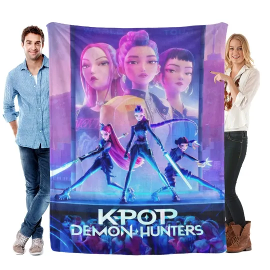 Discover KPOP Hunters Blanket Flannel Throw for Bed Sofa Office Birthday Gift