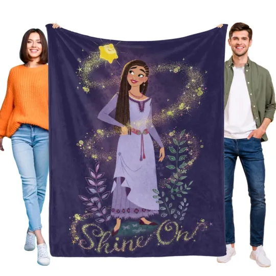 Discover Wish Asha Blanket Flannel Throw for Bed Sofa Office Birthday Gift for Kids