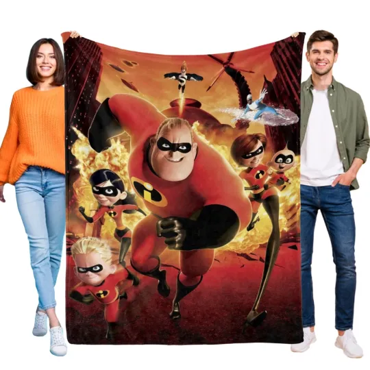 The Incredibles Flannel Blanket Soft Bed Sofa Blanket Birthday Gift Kids