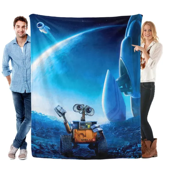 Wall E and Eve Blanket Soft Bed Sofa Couch Cozy Birthday Gift