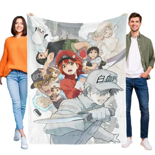 Discover Cells at Work Blanket Flannel Bed Sofa Throw  Cozy Lightweight Birthday Gift