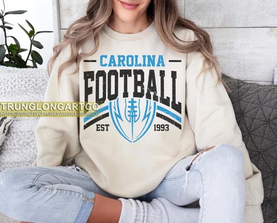 Discover Vintage Carolina Football Team Sweatshirt, Game day Football, American Football Sweatshirt