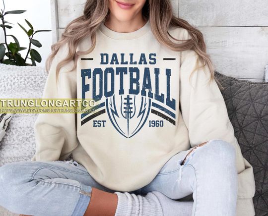 Discover Vintage Dallas Football Team Sweatshirt, Game day Football, American Football Sweatshirt