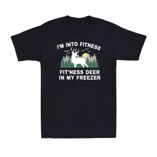 Discover Funny Hunting I'm Into Fitness Fitness Deer In My Freezer Vintage Men's T-Shirt