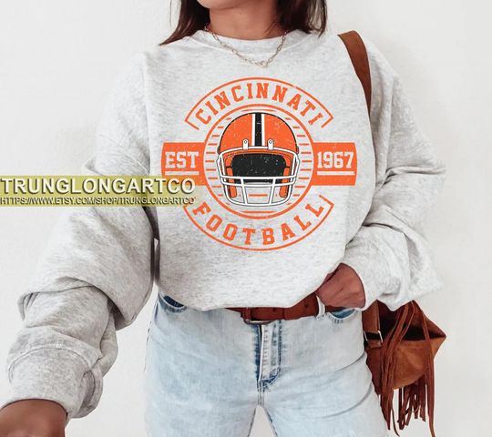 Discover Cincinnati Football Sweatshirt,Cincinnati Game Day Shirt,Cincinnati Shirt,Sunday Football Shirt,Trendy Cincinnati Football Fan Shirt
