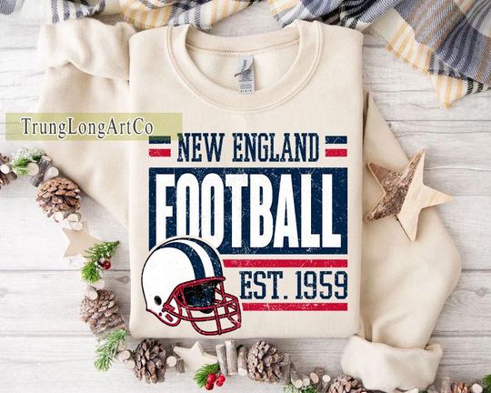 Discover Vintage style New England Football sweatshirt, Football shirt, New England football Crewneck tshirt, Game day Football,American football tee
