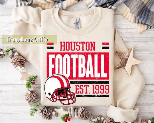 Discover Vintage style Houston Football sweatshirt, Football shirt,Houston football Crewneck tshirt, Game day Football,American football tee