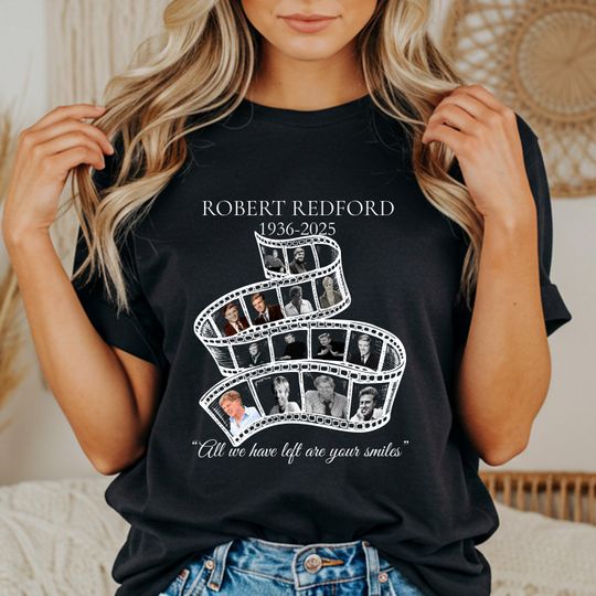 Discover Robert Redford Retro Actor T-Shirt, Vintage Movie Star Pullover, In Memory Tribute Gift