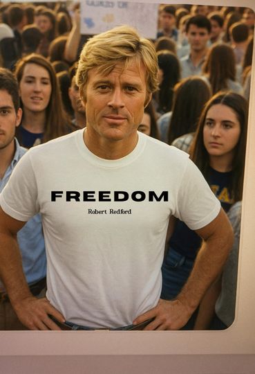 Discover Robert Redford Freedom T-Shirt Patriotic Justice Graphic