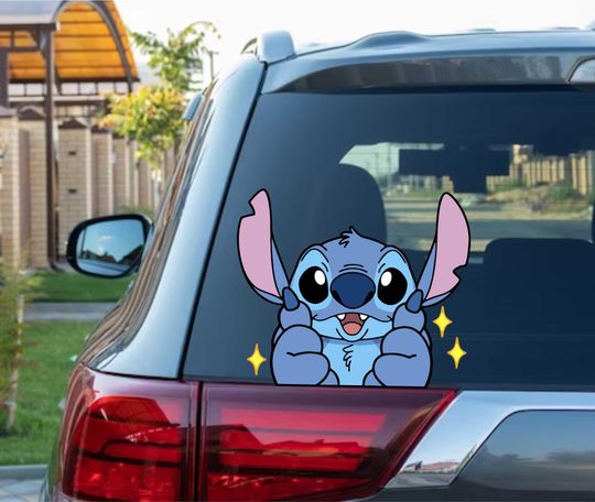 Discover Cute Stitch Thumbs Up from Lilo and Stitch Peeking Peek Peekabo Peekers Bumper Window Vinyl Decal Disney Movie Stickers
