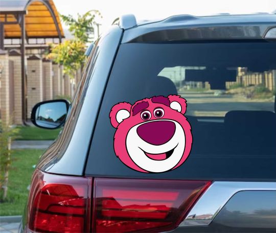 Lotso Face Bear Peeking Peek Peekabo Peekers Bumper Window Vinyl Decal Cute Disney Character Stickers