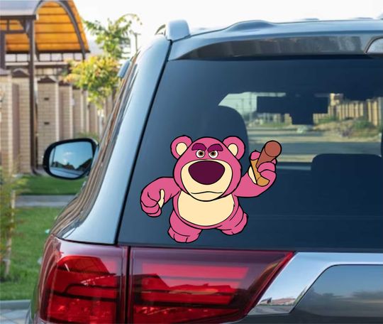 Lotso Bear Peeking Peek Peekabo Peekers Bumper Window Vinyl Decal Cute Disney Character Stickers