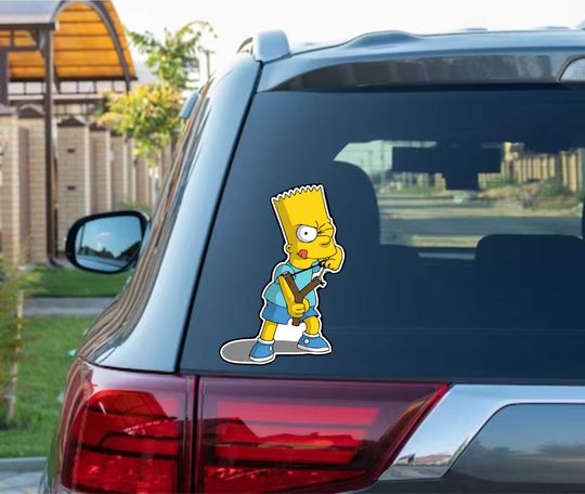 Bart hunting sniper Meme Peeking Peek Peekabo Peekers Bumper Window Vinyl Decal The Simpsons Stickers