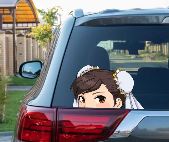 Discover Chun Li Peeking Peek Peekabo Peekers Bumper Window Vinyl Decal Anime Video Games Stickers