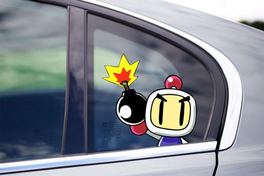Discover The Bomberman cool Peeking Peekers Peekabo Bumper Window Vinyl Decal Anime Cartoon Video Game Stickers Plumber Classic Game SNES