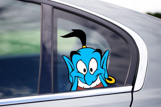 Discover Funny lamp Genie Peeking Peekers Peekabo Bumper Window Vinyl Decal Anime Cartoon Video Game Stickers aladin magic wish