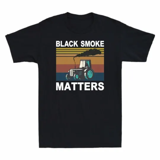 Discover Vintage Smoke Matters Black Tractor Short Sleeve T-Shirt for Men