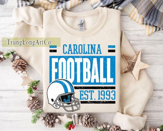 Discover Vintage Carolina Football Team Sweatshirt, Game Day Sweatshirt, Football Fan Gift