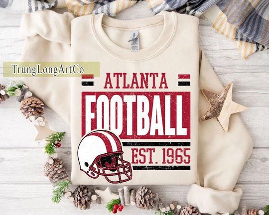 Discover Vintage Atlanta Football Team Sweatshirt, Game Day Sweatshirt, Football Fan Gift