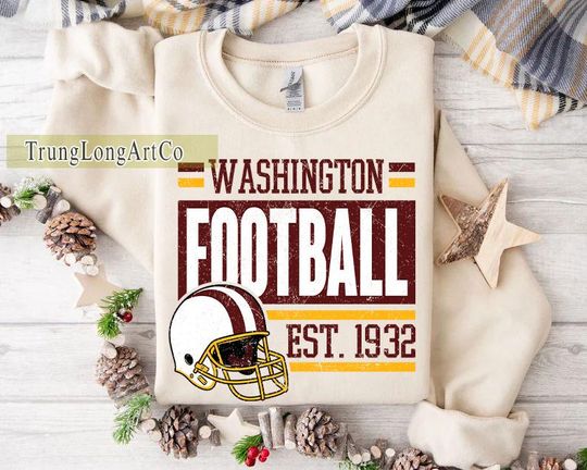Discover Vintage Washington Football Team Sweatshirt, Game Day Sweatshirt, Football Fan Gift