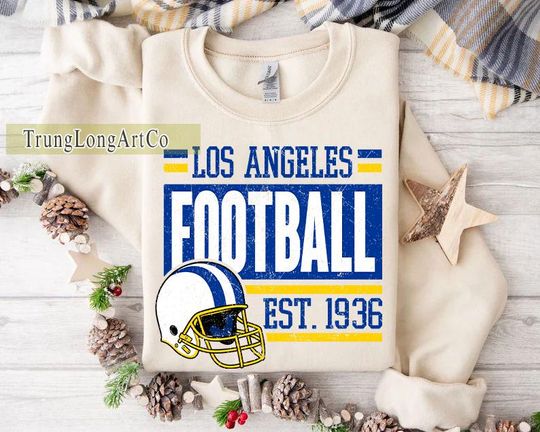 Discover Vintage Los Angeles Football Team Sweatshirt, Game Day Sweatshirt, Football Fan Gift