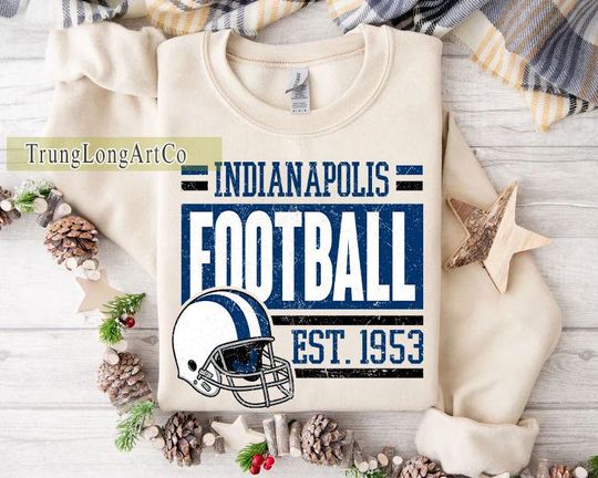 Discover Vintage Indianapolis Football Team Sweatshirt, Game Day Sweatshirt, Football Fan Gift