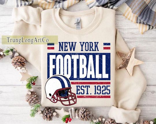 Discover Vintage New York Football Team Sweatshirt, Game Day Sweatshirt, Football Fan Gift