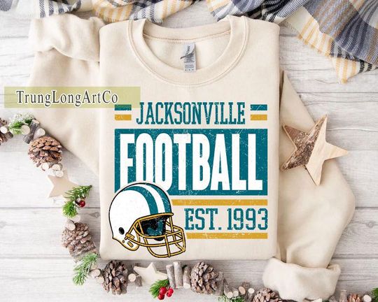 Discover Vintage Jacksonville Football Team Sweatshirt, Game Day Sweatshirt, Football Fan Gift