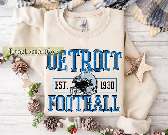 Discover Detroit Football Team Sweatshirt, Game Day Sweatshirt, Football Fan Gift