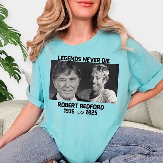 Discover Legends Never Die Tribute Robert Redford Shirt, Vintage Memorial T Shirt, Retro Unisex Graphic Tee
